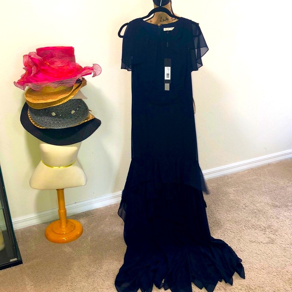 HALSTON Flounce Georgette Gown from the Evening Collection
